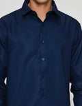 Cole Slim Fit Texture Wafle Kemeja Lengan Panjang Pria
