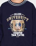 Nevada Knit Contrast Rib Print Bear Sweater Anak Laki-laki