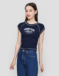 Nevada Solid Rib Overlock Tenis Club Kaos Lengan Pendek Wanita
