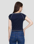Nevada Solid Rib Overlock Tenis Club Kaos Lengan Pendek Wanita