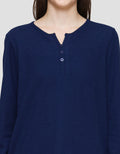 Connexion V-Neck Texture Kaos Lengan Panjang Wanita