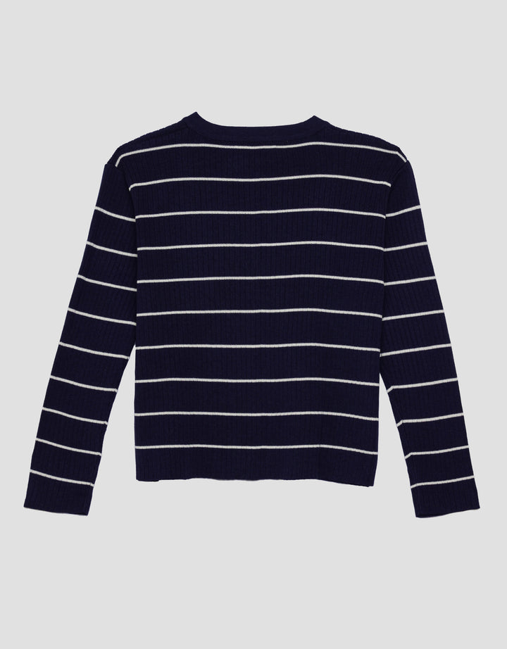 Connexion Stripe Tunlik Cardigan Wanita