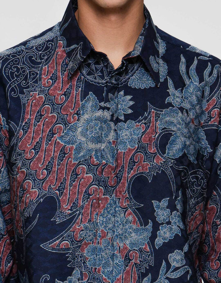 Arjuna Weda Reg Fit Parang Kembang Kemeja Batik Pria
