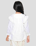 Little M Dobby Kerah Ruffle Bordir Blouse Anak Perempuan