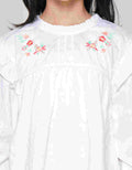 Little M Dobby Kerah Ruffle Bordir Blouse Anak Perempuan