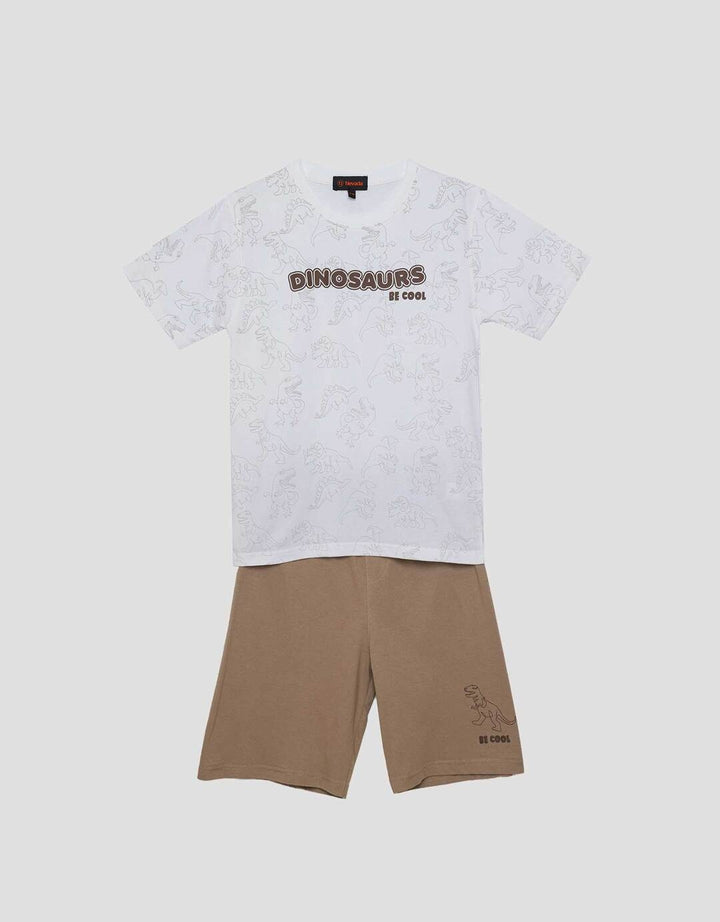 Nevada Full Print Dino Pakaian Setelan Anak Laki-laki