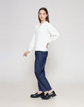 ZES Long Sleeve Shirt Stripes Wanita NIFWT011 NIFWT011