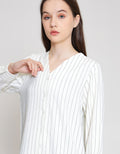 ZES Long Sleeve Shirt Stripes Wanita NIFWT011 NIFWT011