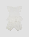 Little M Textured Cringkle Inside Stripe Plain Setelan Anak Bayi
