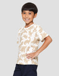 Little M F Print Dino Kaos Anak Laki-laki