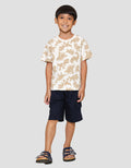 Little M F Print Dino Kaos Anak Laki-laki