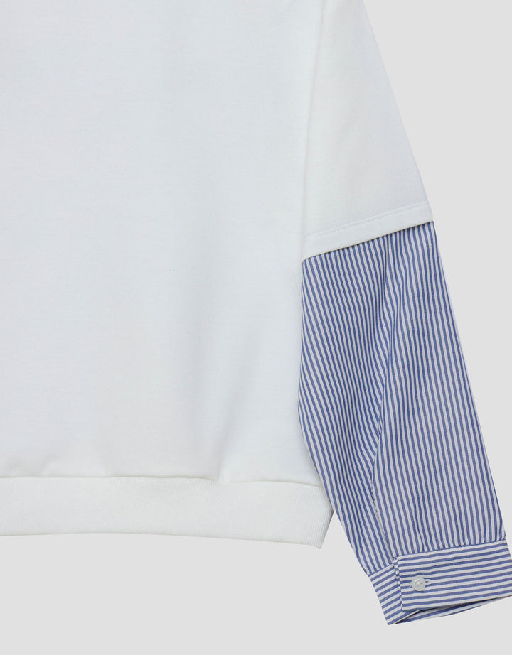 Nevada Kombinasi Woven Stripe Sweater Anak Perempuan
