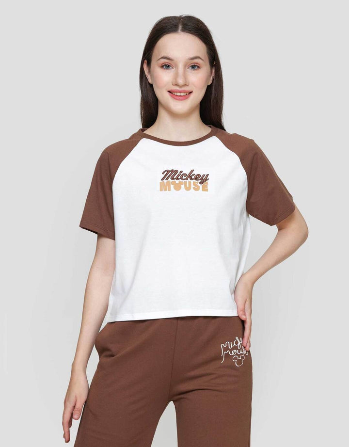 Disney Boxy Print Mickey Mouse Kaos Lengan Pendek Wanita