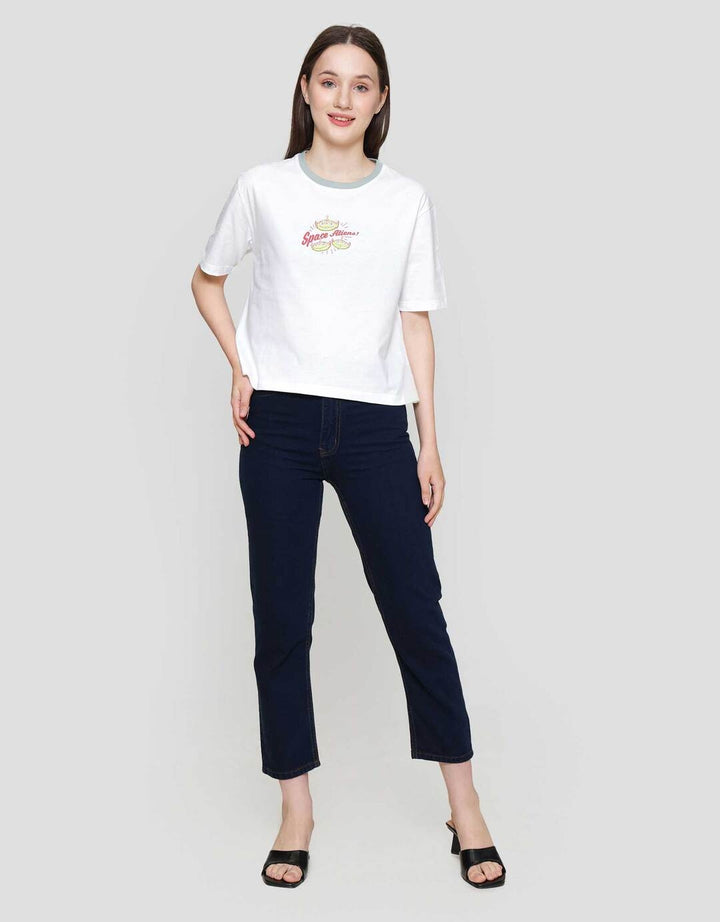 Disney Boxy Print Aliens  Kaos Lengan Pendek Wanita