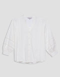 St. Yves Cotton With Lace Insert Blouse Wanita