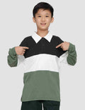 Nevada Colorblock Jersey Kaos Kerah Lengan Panjang Anak Laki-Laki