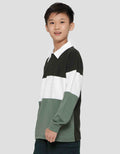 Nevada Colorblock Jersey Kaos Kerah Lengan Panjang Anak Laki-Laki
