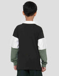 Nevada Colorblock Jersey Kaos Kerah Lengan Panjang Anak Laki-Laki