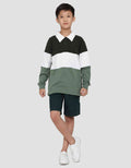 Nevada Colorblock Jersey Kaos Kerah Lengan Panjang Anak Laki-Laki