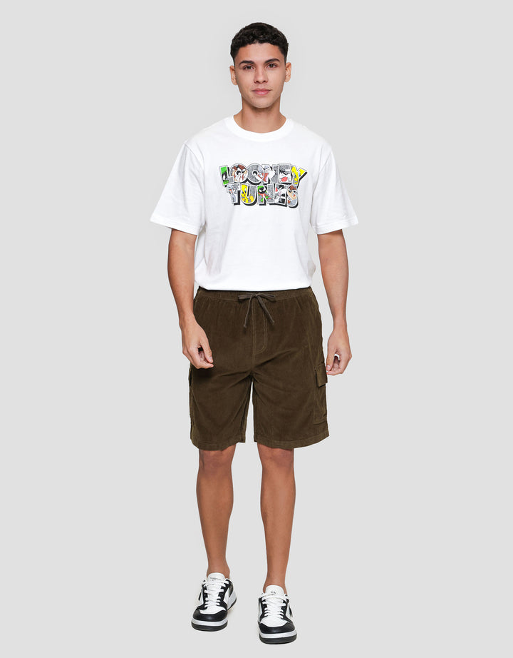 Nevada Woven Side Cargo Corduroy Celana Pendek Pria