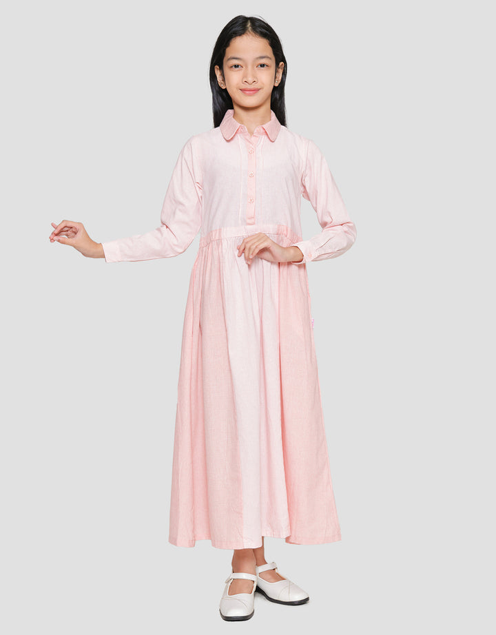 Cardinal Kids Girl Flower Button Detail Gamis Anak Perempuan
