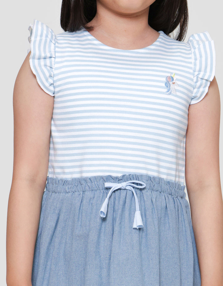 Little M Comby Chambray Midi Dress Anak Perempuan