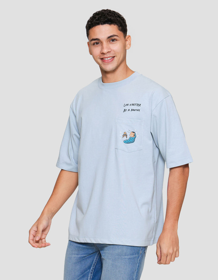 Suko Pocket Life Is Better Kaos Oversize Pria