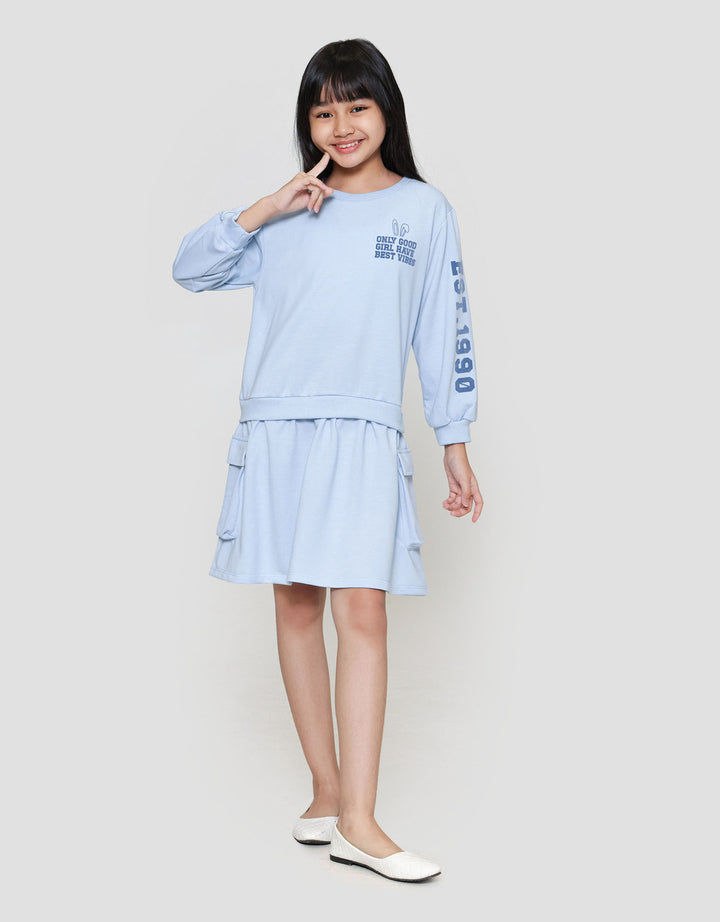 Nevada Side Pocket Midi Dress Anak Perempuan