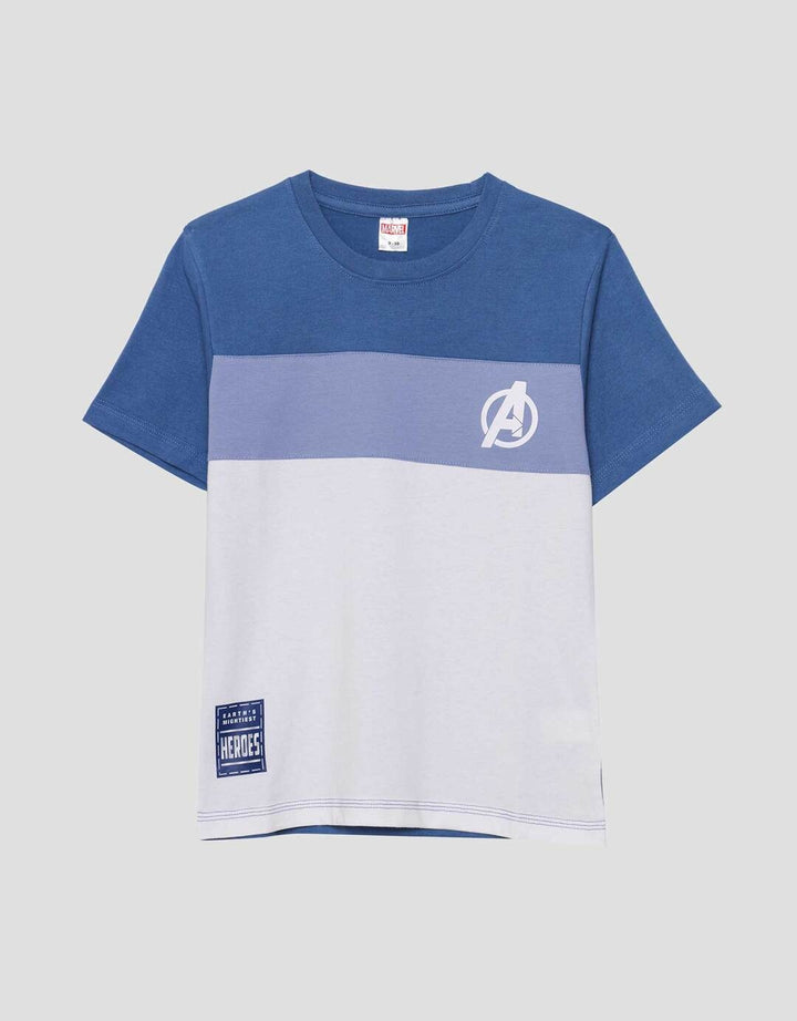 Marvel Avenger Cut Sew Logo Emboss Kaos Anak Laki-laki