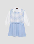 Nevada Vest Pixel Midi Dress Anak Perempuan