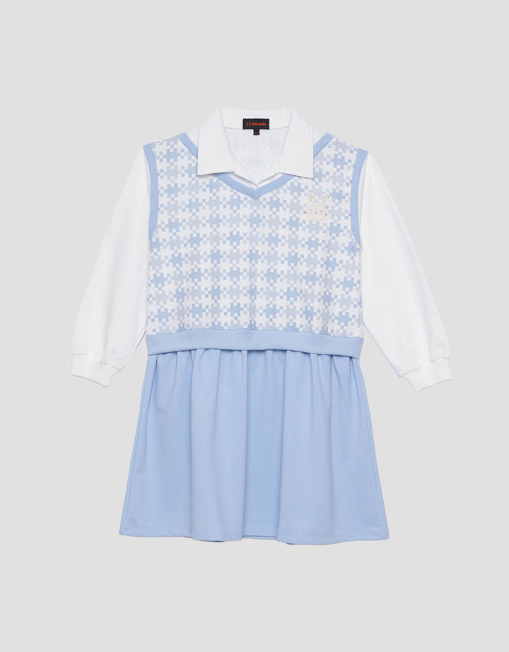 Nevada Vest Pixel Midi Dress Anak Perempuan