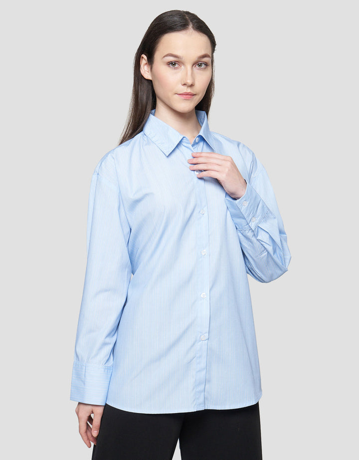 Nevada Oversize Stripes With Rope Kemeja Wanita