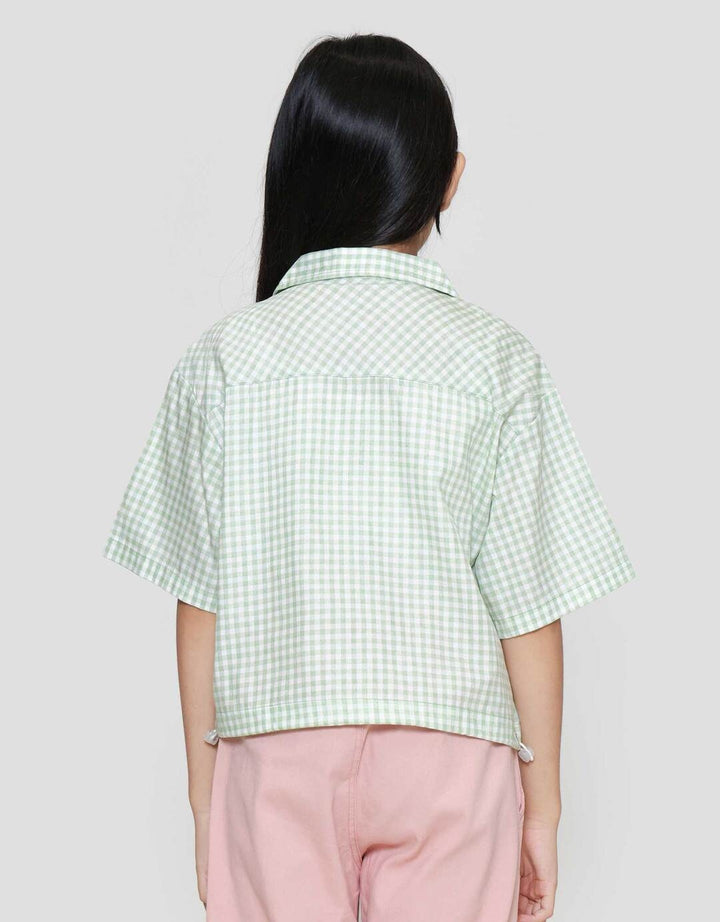 Nevada Boxy With Pocket Checkbred Print Kemeja Anak Perempuan