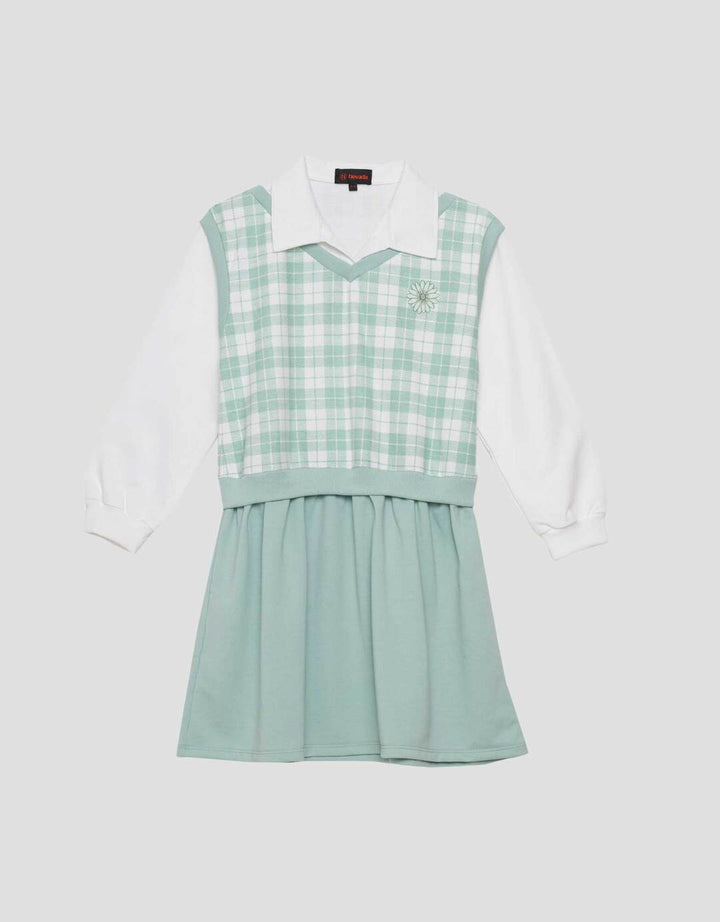Nevada Vest Kotak Dress Anak Perempuan