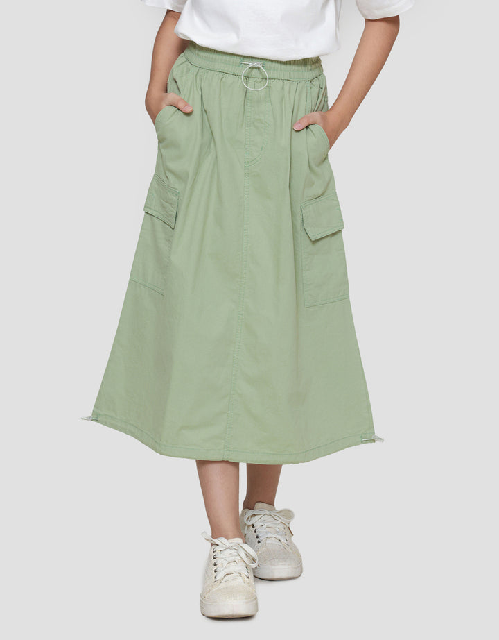 Nevada Woven With Pocket Stopper Rok Midi Anak Perempuan