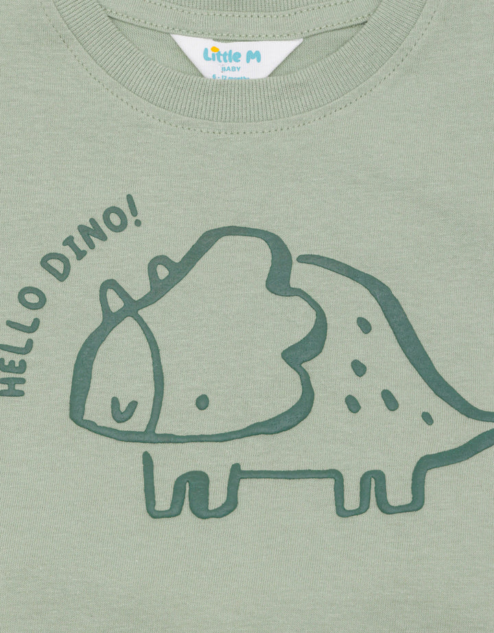 Little M Print Dino Pakaian Set Anak Bayi
