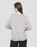Connexion Vneck Plain Knit Women's Long Sleeve T-shirt