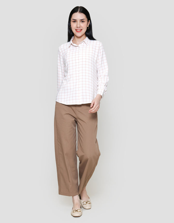 St. Yves Pink Plaids Boxy Kemeja Wanita