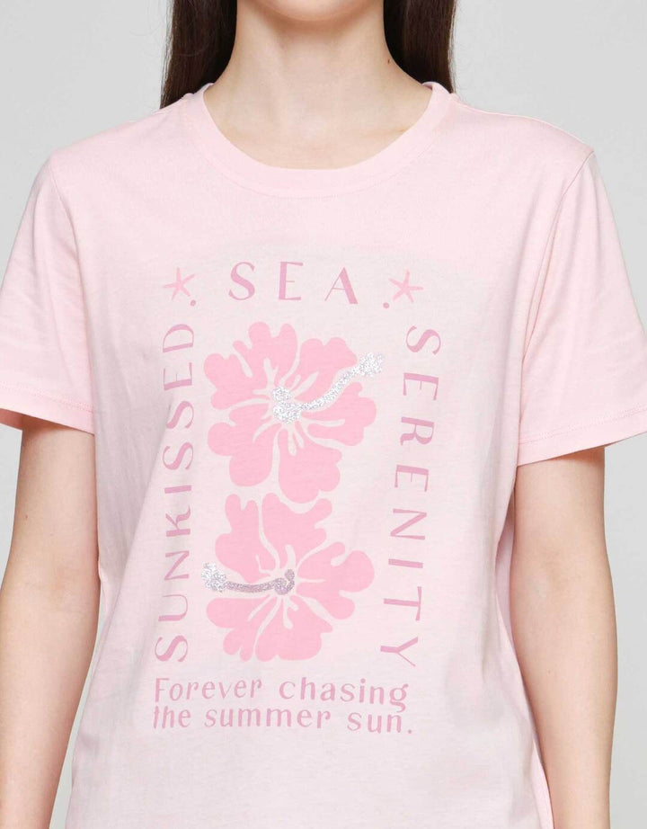 Nevada Comb Summer Surf Sessions Kaos Lengan Pendek Wanita