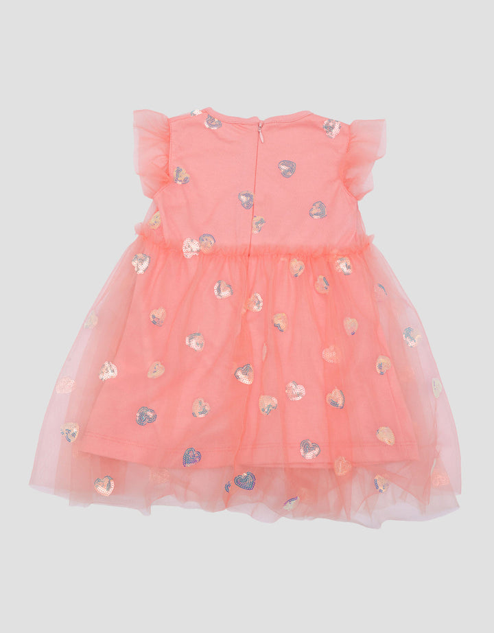 Little M Sequin Heart Dress Bayi