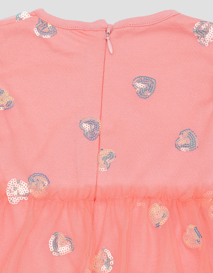 Little M Sequin Heart Dress Bayi
