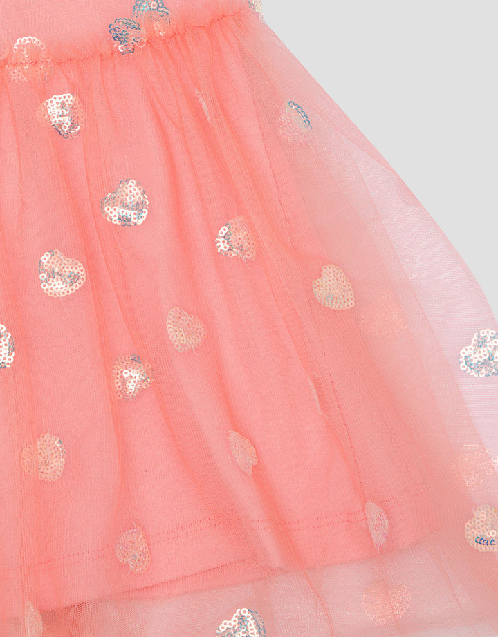Little M Sequin Heart Dress Bayi