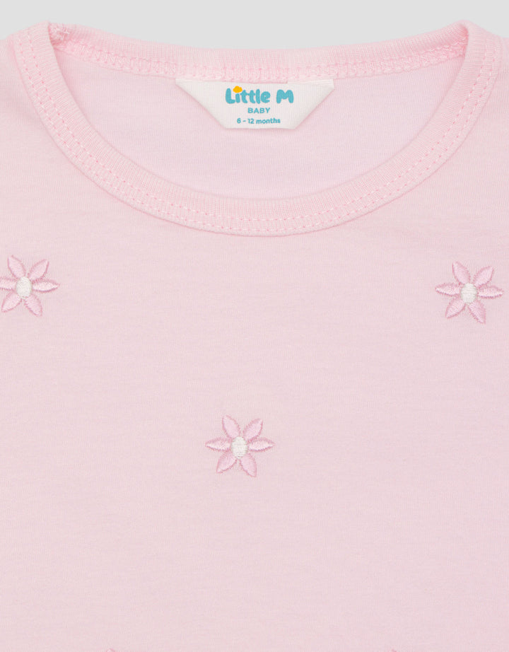 Little M Embro Flower Kaos Bayi