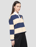 Nevada Crop French Stripe Sweater Wanita