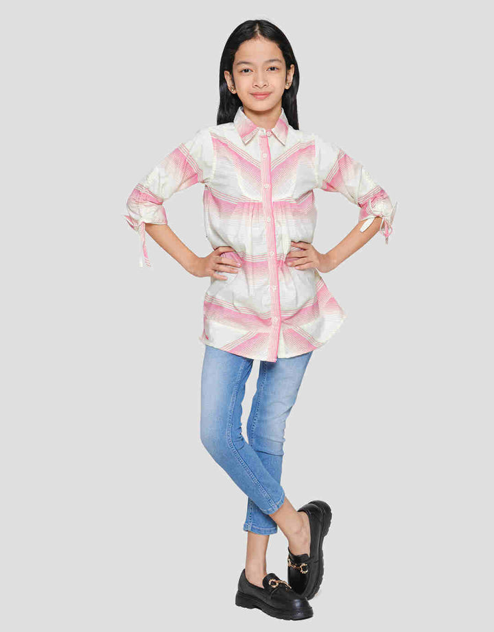 Cardinal Kids Girl Stripe Kombinasi Tunik Anak Perempuan