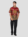 Arjuna Weda Hem Body Fit Print Gurdo Kemeja Batik Pria