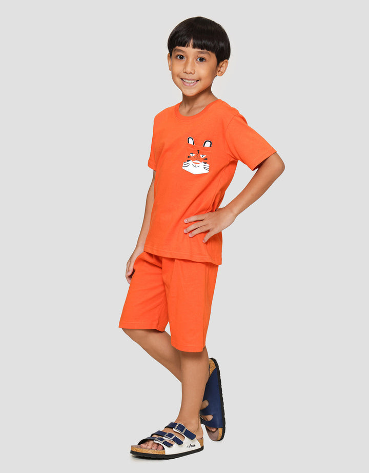 Little M Pls Ktg Aplikasi Kuping Tiger Pakaian Setelan Anak Laki-laki