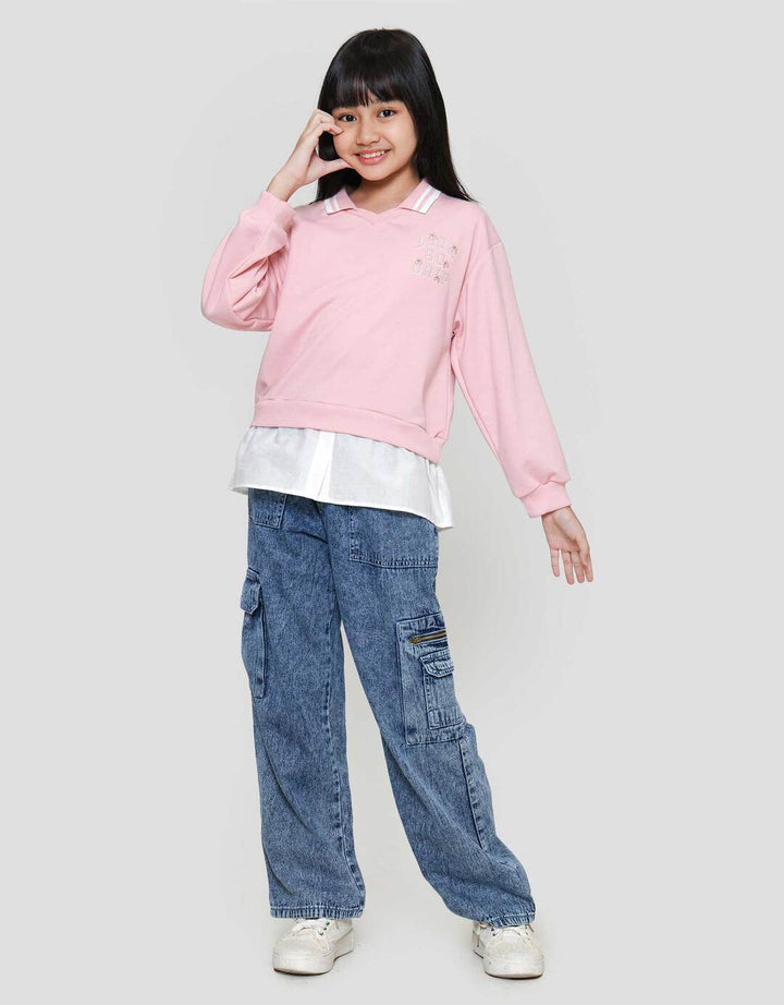 Nevada Kombinasi Look So Drip Sweater Anak Perempuan