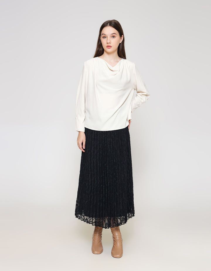 ZES Long Sleeve Blouse Drape Button On MPRWT017 MPRWT017