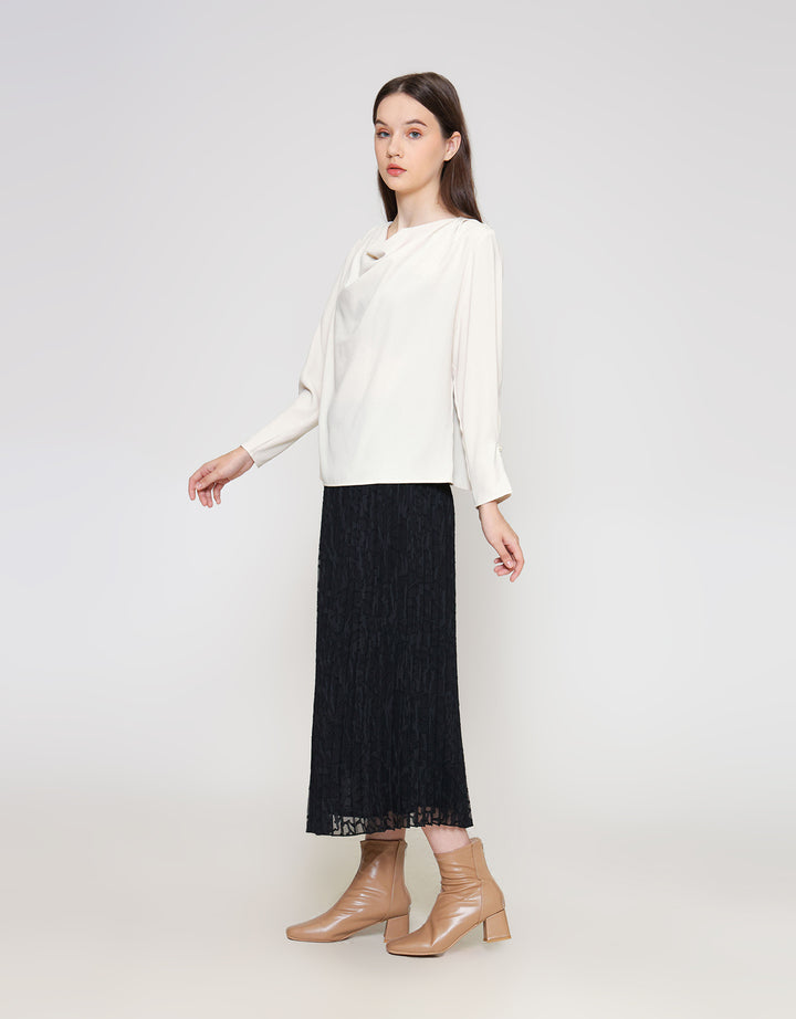 ZES Long Sleeve Blouse Drape Button On MPRWT017 MPRWT017